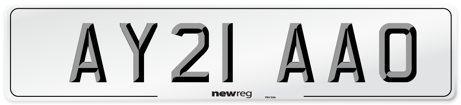 AY21 AAO Number Plate from New Reg